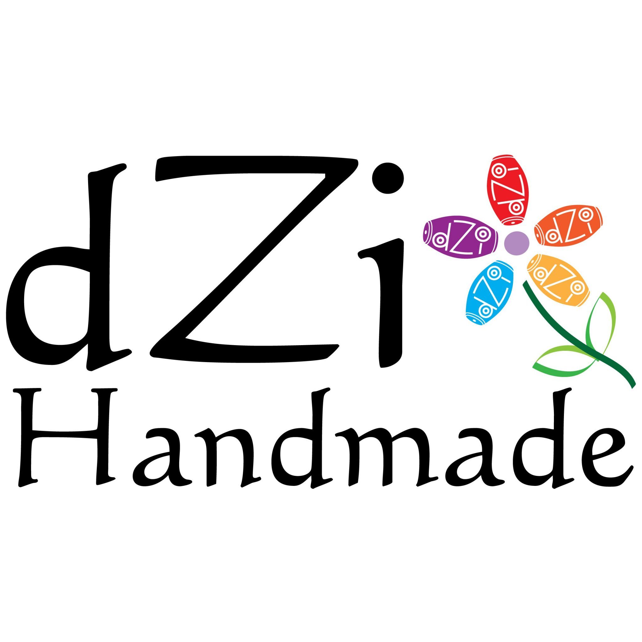 A black and white logo of dzi handmade