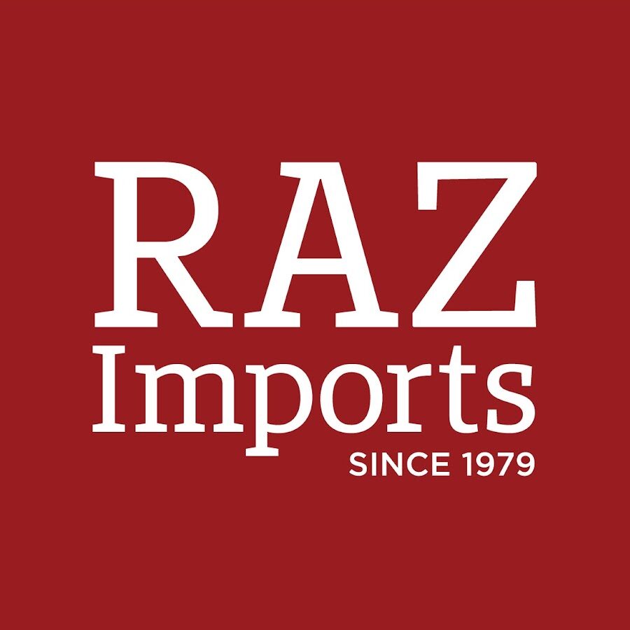 A red square with the words raz imports since 1 9 7 9.